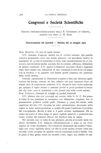 La clinica ostetrica rivista di ostetricia, ginecologia e pediatria. - A. 1, n. 1 (1899)-a. 40, n. 12 (dic. 1938)