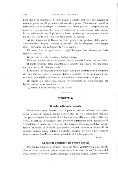 La clinica ostetrica rivista di ostetricia, ginecologia e pediatria. - A. 1, n. 1 (1899)-a. 40, n. 12 (dic. 1938)