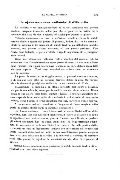 La clinica ostetrica rivista di ostetricia, ginecologia e pediatria. - A. 1, n. 1 (1899)-a. 40, n. 12 (dic. 1938)