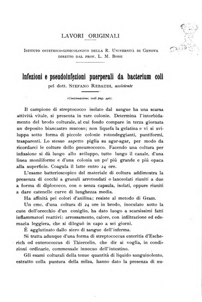 La clinica ostetrica rivista di ostetricia, ginecologia e pediatria. - A. 1, n. 1 (1899)-a. 40, n. 12 (dic. 1938)