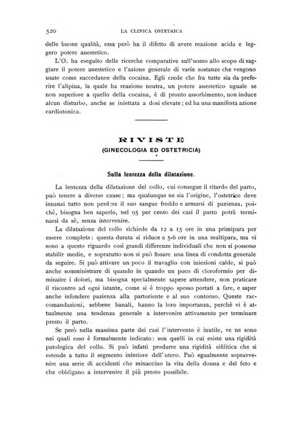 La clinica ostetrica rivista di ostetricia, ginecologia e pediatria. - A. 1, n. 1 (1899)-a. 40, n. 12 (dic. 1938)