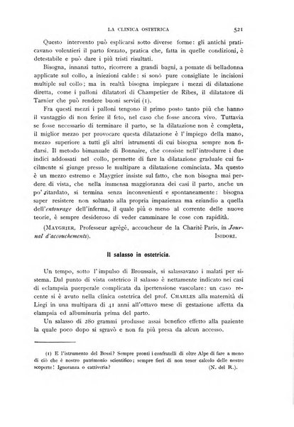 La clinica ostetrica rivista di ostetricia, ginecologia e pediatria. - A. 1, n. 1 (1899)-a. 40, n. 12 (dic. 1938)