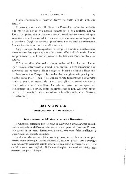 La clinica ostetrica rivista di ostetricia, ginecologia e pediatria. - A. 1, n. 1 (1899)-a. 40, n. 12 (dic. 1938)