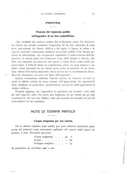 La clinica ostetrica rivista di ostetricia, ginecologia e pediatria. - A. 1, n. 1 (1899)-a. 40, n. 12 (dic. 1938)