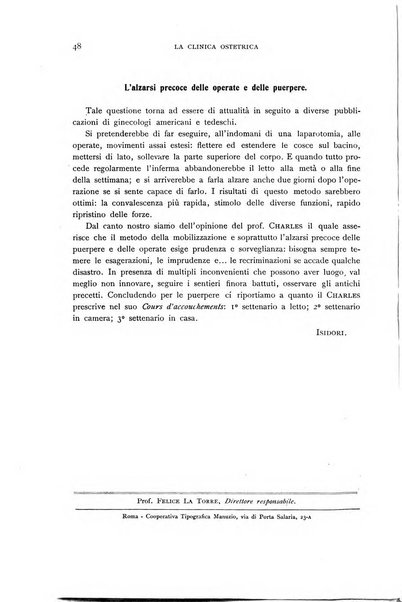 La clinica ostetrica rivista di ostetricia, ginecologia e pediatria. - A. 1, n. 1 (1899)-a. 40, n. 12 (dic. 1938)