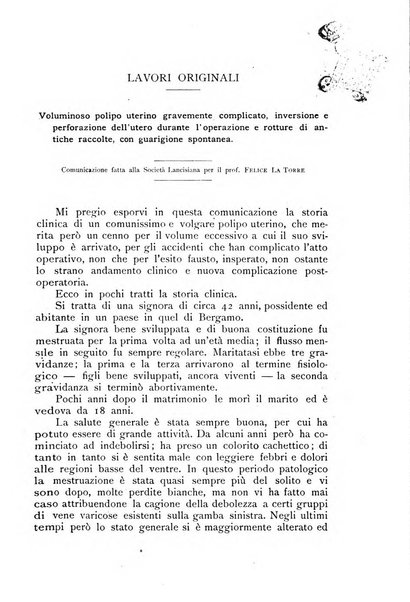 La clinica ostetrica rivista di ostetricia, ginecologia e pediatria. - A. 1, n. 1 (1899)-a. 40, n. 12 (dic. 1938)