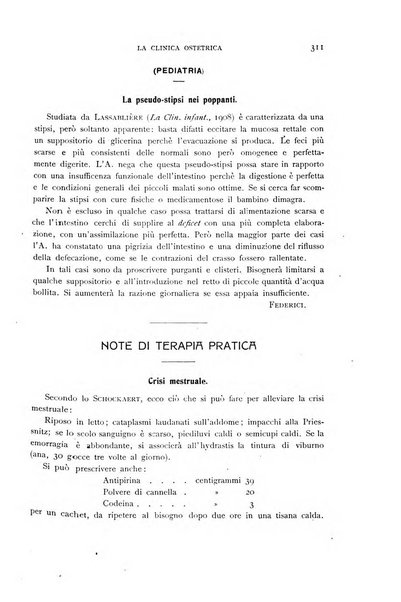 La clinica ostetrica rivista di ostetricia, ginecologia e pediatria. - A. 1, n. 1 (1899)-a. 40, n. 12 (dic. 1938)