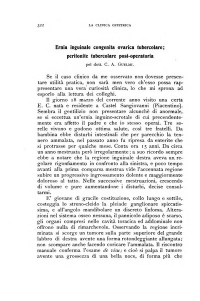 La clinica ostetrica rivista di ostetricia, ginecologia e pediatria. - A. 1, n. 1 (1899)-a. 40, n. 12 (dic. 1938)