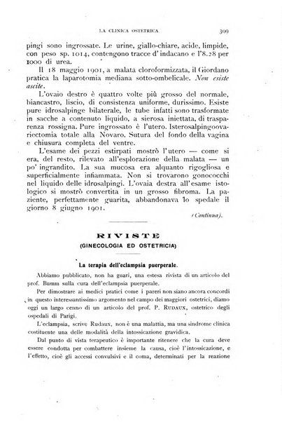 La clinica ostetrica rivista di ostetricia, ginecologia e pediatria. - A. 1, n. 1 (1899)-a. 40, n. 12 (dic. 1938)