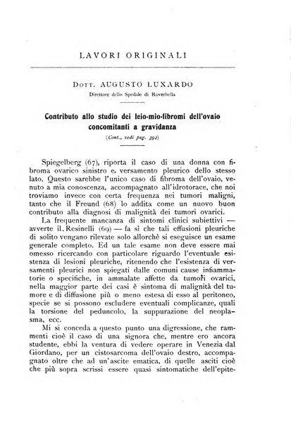 La clinica ostetrica rivista di ostetricia, ginecologia e pediatria. - A. 1, n. 1 (1899)-a. 40, n. 12 (dic. 1938)