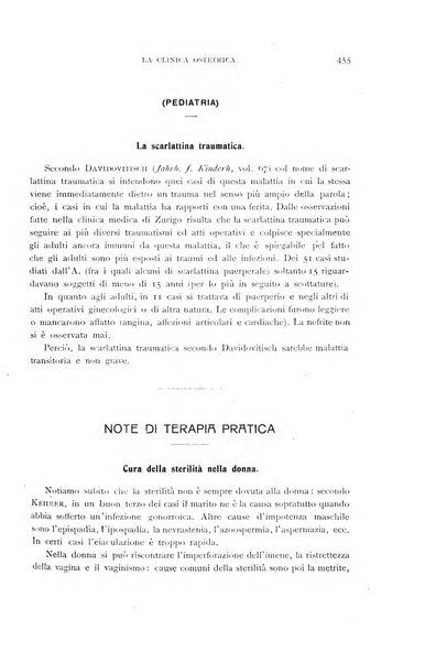 La clinica ostetrica rivista di ostetricia, ginecologia e pediatria. - A. 1, n. 1 (1899)-a. 40, n. 12 (dic. 1938)