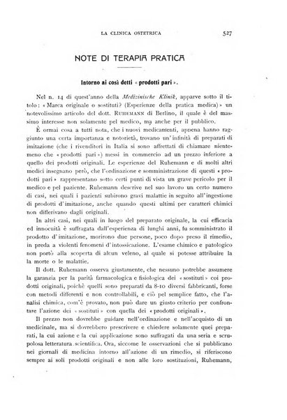 La clinica ostetrica rivista di ostetricia, ginecologia e pediatria. - A. 1, n. 1 (1899)-a. 40, n. 12 (dic. 1938)