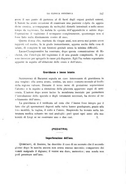 La clinica ostetrica rivista di ostetricia, ginecologia e pediatria. - A. 1, n. 1 (1899)-a. 40, n. 12 (dic. 1938)