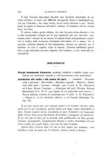 La clinica ostetrica rivista di ostetricia, ginecologia e pediatria. - A. 1, n. 1 (1899)-a. 40, n. 12 (dic. 1938)