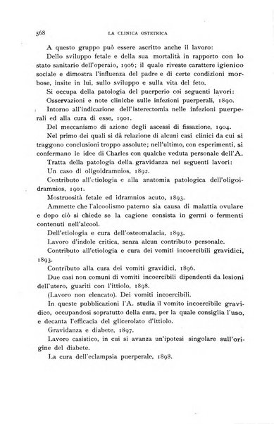 La clinica ostetrica rivista di ostetricia, ginecologia e pediatria. - A. 1, n. 1 (1899)-a. 40, n. 12 (dic. 1938)