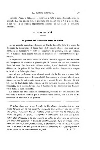 La clinica ostetrica rivista di ostetricia, ginecologia e pediatria. - A. 1, n. 1 (1899)-a. 40, n. 12 (dic. 1938)