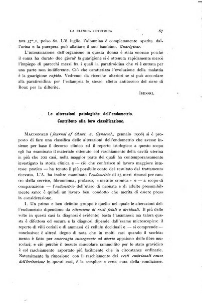 La clinica ostetrica rivista di ostetricia, ginecologia e pediatria. - A. 1, n. 1 (1899)-a. 40, n. 12 (dic. 1938)