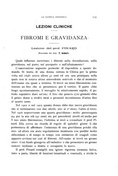 La clinica ostetrica rivista di ostetricia, ginecologia e pediatria. - A. 1, n. 1 (1899)-a. 40, n. 12 (dic. 1938)