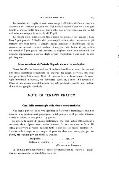 La clinica ostetrica rivista di ostetricia, ginecologia e pediatria. - A. 1, n. 1 (1899)-a. 40, n. 12 (dic. 1938)