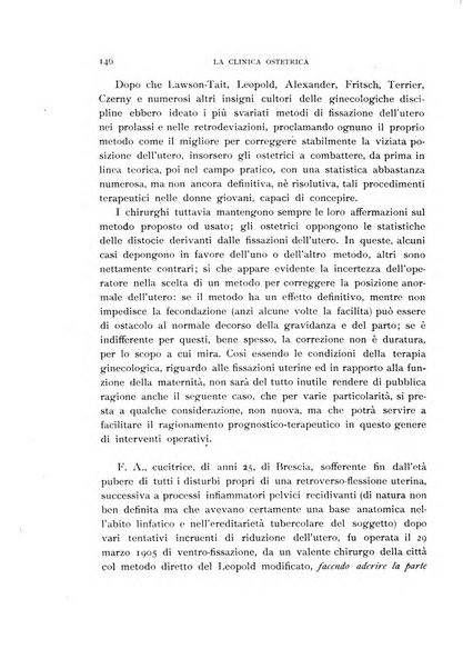 La clinica ostetrica rivista di ostetricia, ginecologia e pediatria. - A. 1, n. 1 (1899)-a. 40, n. 12 (dic. 1938)