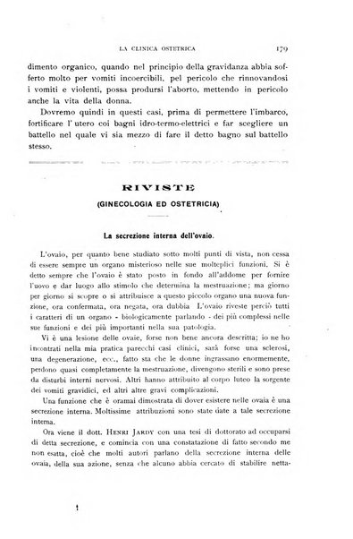 La clinica ostetrica rivista di ostetricia, ginecologia e pediatria. - A. 1, n. 1 (1899)-a. 40, n. 12 (dic. 1938)