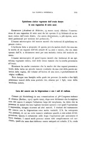 La clinica ostetrica rivista di ostetricia, ginecologia e pediatria. - A. 1, n. 1 (1899)-a. 40, n. 12 (dic. 1938)