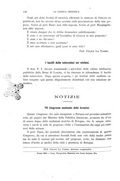 La clinica ostetrica rivista di ostetricia, ginecologia e pediatria. - A. 1, n. 1 (1899)-a. 40, n. 12 (dic. 1938)