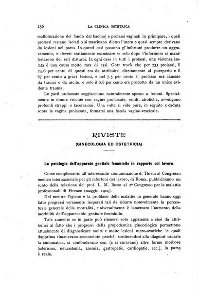 La clinica ostetrica rivista di ostetricia, ginecologia e pediatria. - A. 1, n. 1 (1899)-a. 40, n. 12 (dic. 1938)