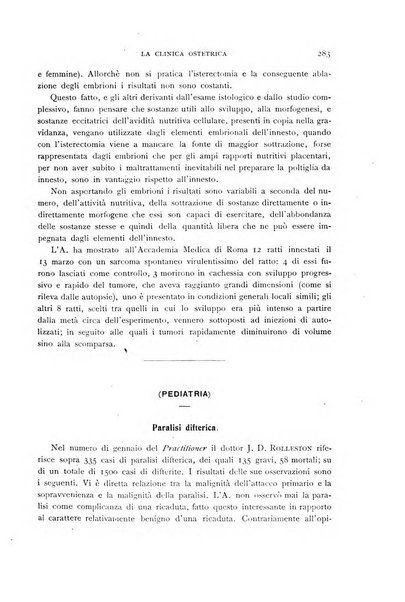 La clinica ostetrica rivista di ostetricia, ginecologia e pediatria. - A. 1, n. 1 (1899)-a. 40, n. 12 (dic. 1938)