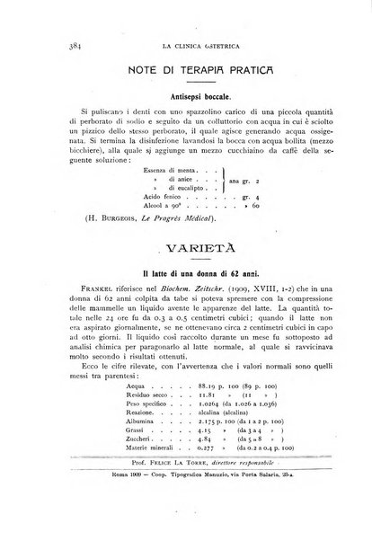 La clinica ostetrica rivista di ostetricia, ginecologia e pediatria. - A. 1, n. 1 (1899)-a. 40, n. 12 (dic. 1938)