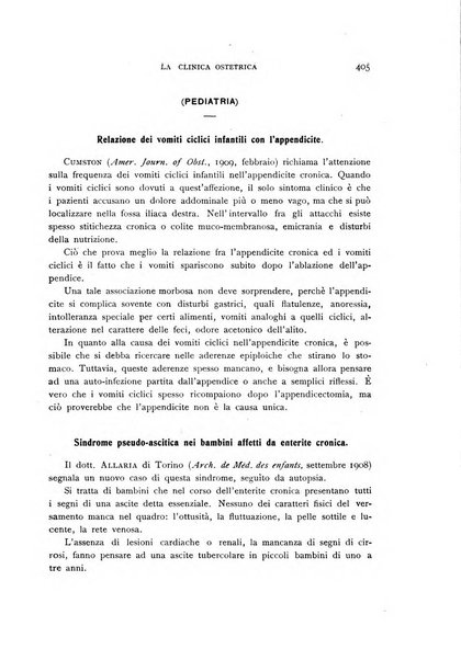 La clinica ostetrica rivista di ostetricia, ginecologia e pediatria. - A. 1, n. 1 (1899)-a. 40, n. 12 (dic. 1938)