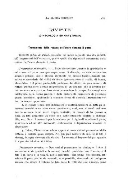 La clinica ostetrica rivista di ostetricia, ginecologia e pediatria. - A. 1, n. 1 (1899)-a. 40, n. 12 (dic. 1938)