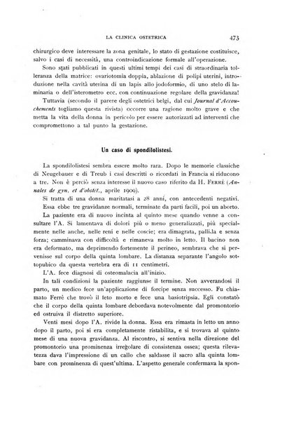 La clinica ostetrica rivista di ostetricia, ginecologia e pediatria. - A. 1, n. 1 (1899)-a. 40, n. 12 (dic. 1938)