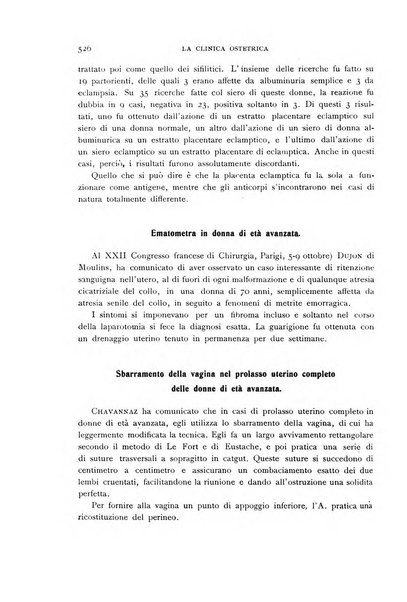 La clinica ostetrica rivista di ostetricia, ginecologia e pediatria. - A. 1, n. 1 (1899)-a. 40, n. 12 (dic. 1938)