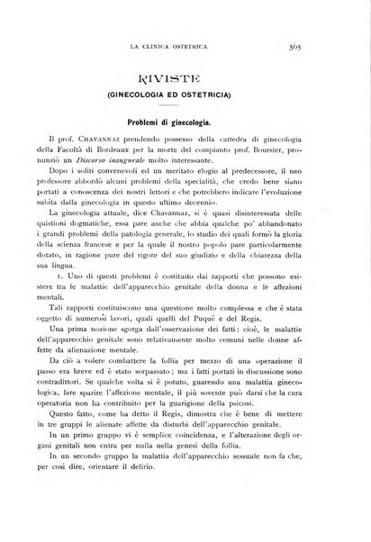 La clinica ostetrica rivista di ostetricia, ginecologia e pediatria. - A. 1, n. 1 (1899)-a. 40, n. 12 (dic. 1938)