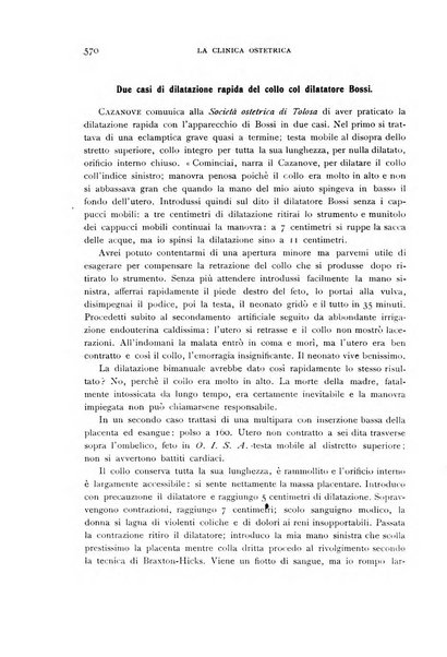 La clinica ostetrica rivista di ostetricia, ginecologia e pediatria. - A. 1, n. 1 (1899)-a. 40, n. 12 (dic. 1938)