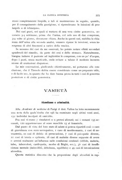 La clinica ostetrica rivista di ostetricia, ginecologia e pediatria. - A. 1, n. 1 (1899)-a. 40, n. 12 (dic. 1938)