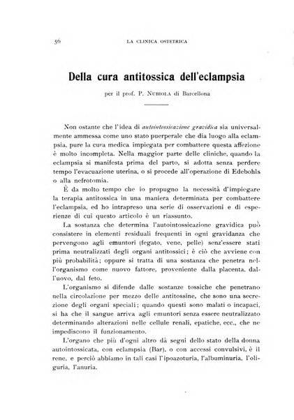 La clinica ostetrica rivista di ostetricia, ginecologia e pediatria. - A. 1, n. 1 (1899)-a. 40, n. 12 (dic. 1938)