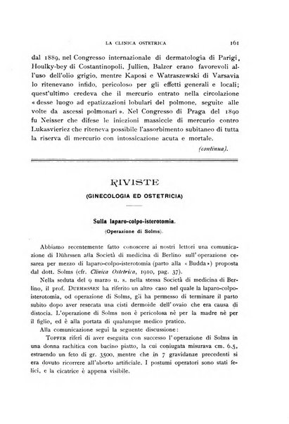 La clinica ostetrica rivista di ostetricia, ginecologia e pediatria. - A. 1, n. 1 (1899)-a. 40, n. 12 (dic. 1938)