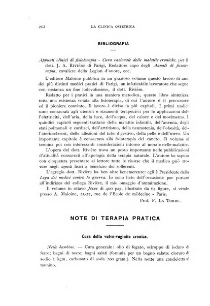 La clinica ostetrica rivista di ostetricia, ginecologia e pediatria. - A. 1, n. 1 (1899)-a. 40, n. 12 (dic. 1938)