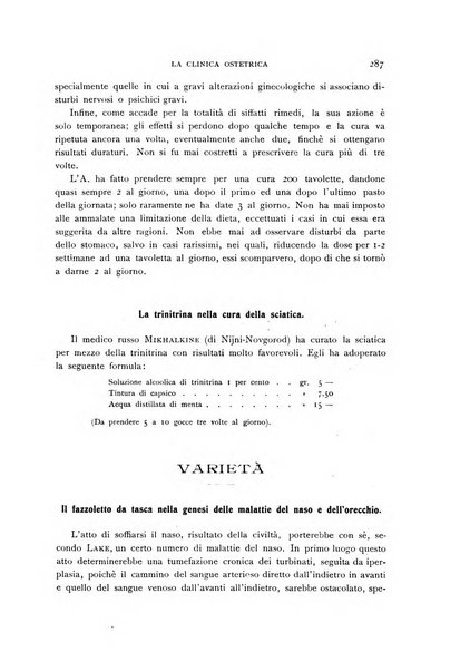 La clinica ostetrica rivista di ostetricia, ginecologia e pediatria. - A. 1, n. 1 (1899)-a. 40, n. 12 (dic. 1938)