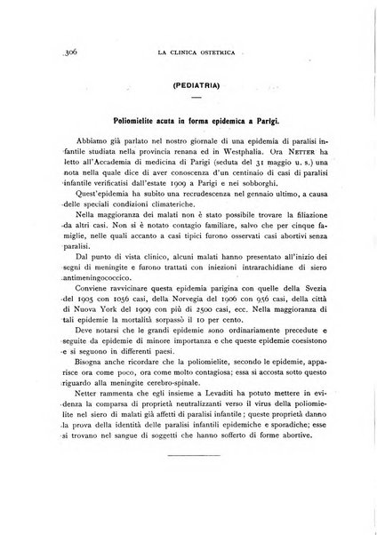 La clinica ostetrica rivista di ostetricia, ginecologia e pediatria. - A. 1, n. 1 (1899)-a. 40, n. 12 (dic. 1938)