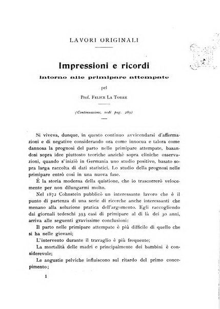 La clinica ostetrica rivista di ostetricia, ginecologia e pediatria. - A. 1, n. 1 (1899)-a. 40, n. 12 (dic. 1938)