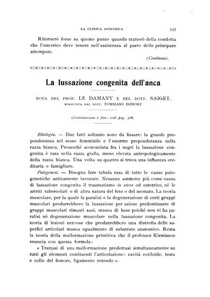 La clinica ostetrica rivista di ostetricia, ginecologia e pediatria. - A. 1, n. 1 (1899)-a. 40, n. 12 (dic. 1938)