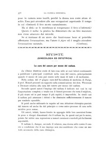 La clinica ostetrica rivista di ostetricia, ginecologia e pediatria. - A. 1, n. 1 (1899)-a. 40, n. 12 (dic. 1938)