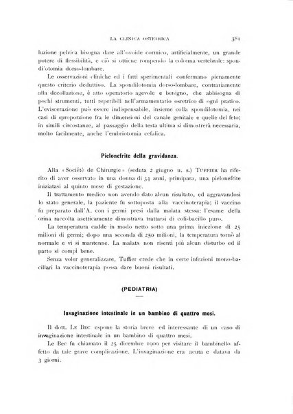 La clinica ostetrica rivista di ostetricia, ginecologia e pediatria. - A. 1, n. 1 (1899)-a. 40, n. 12 (dic. 1938)