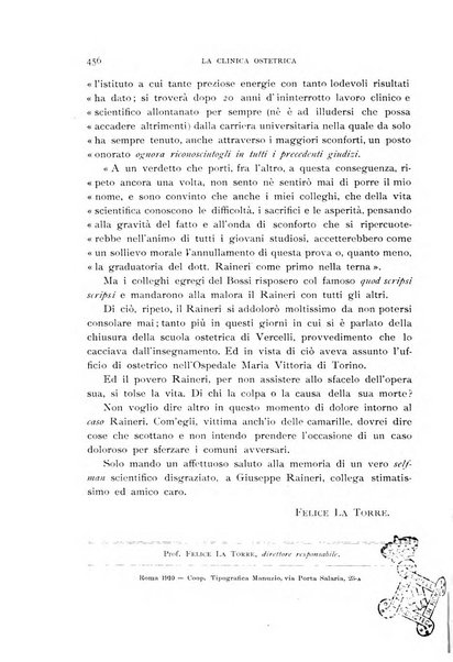 La clinica ostetrica rivista di ostetricia, ginecologia e pediatria. - A. 1, n. 1 (1899)-a. 40, n. 12 (dic. 1938)