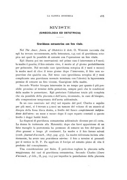 La clinica ostetrica rivista di ostetricia, ginecologia e pediatria. - A. 1, n. 1 (1899)-a. 40, n. 12 (dic. 1938)