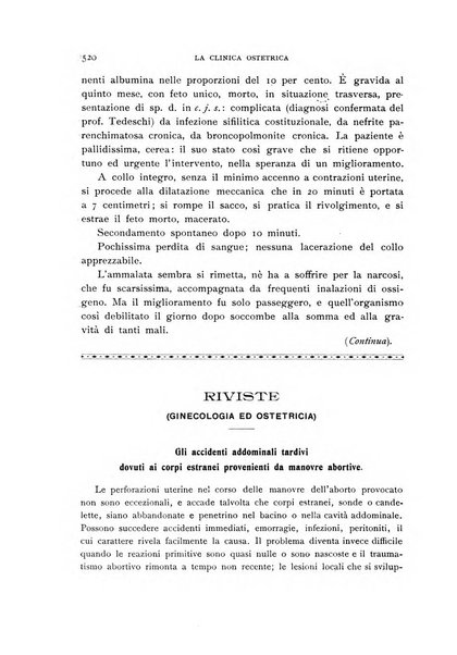 La clinica ostetrica rivista di ostetricia, ginecologia e pediatria. - A. 1, n. 1 (1899)-a. 40, n. 12 (dic. 1938)