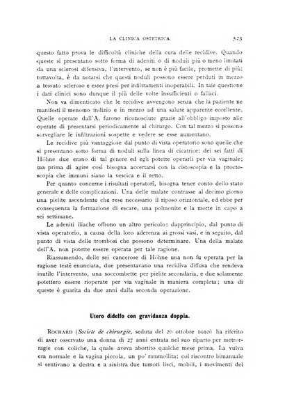 La clinica ostetrica rivista di ostetricia, ginecologia e pediatria. - A. 1, n. 1 (1899)-a. 40, n. 12 (dic. 1938)